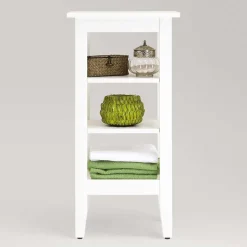 42x85x31 Bad Regal aus Kiefer in Weiß lasiert - Lousias