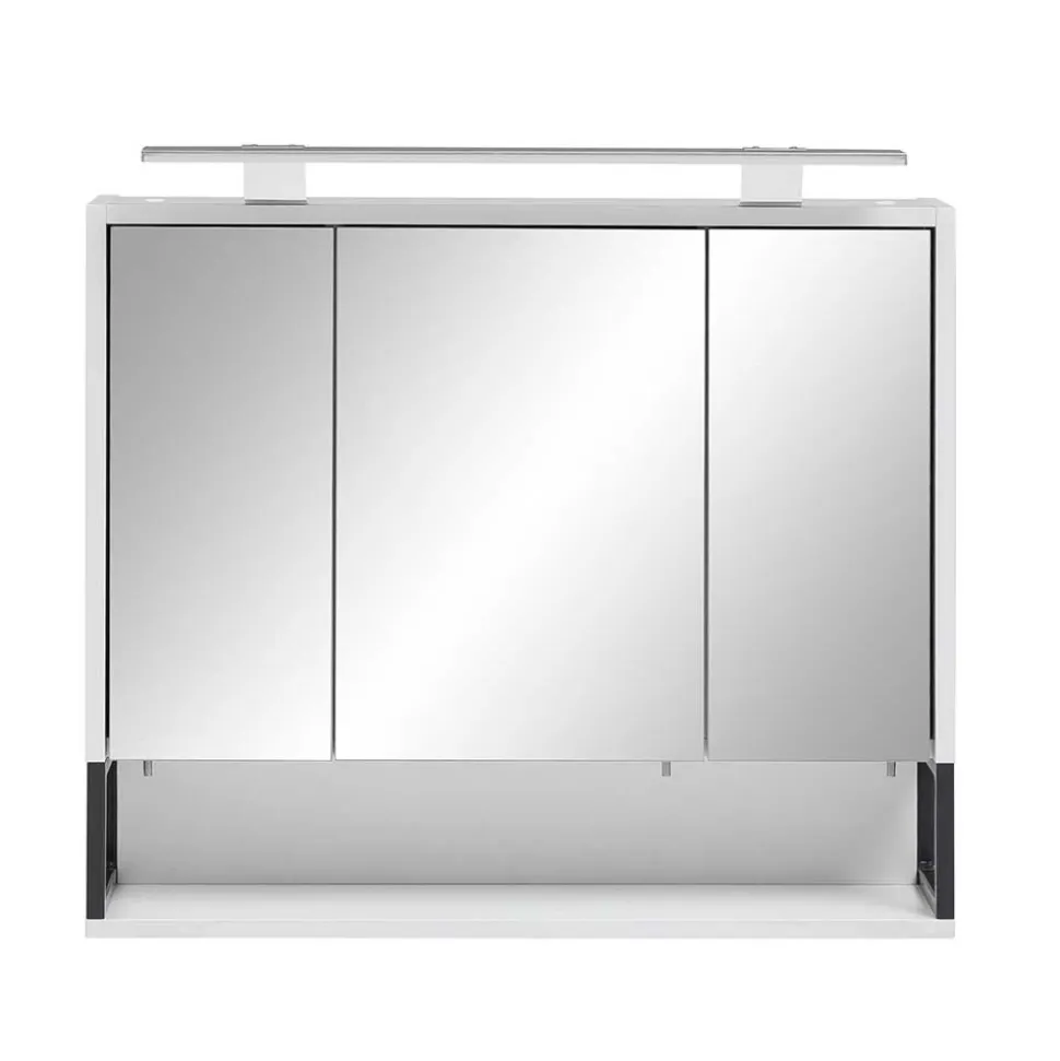 70x68x16 Bad Spiegelschrank aus Stahl in Weiß - Ismilav