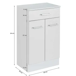 50x84x35 Bad Vertiko in Hellgrau - Girios