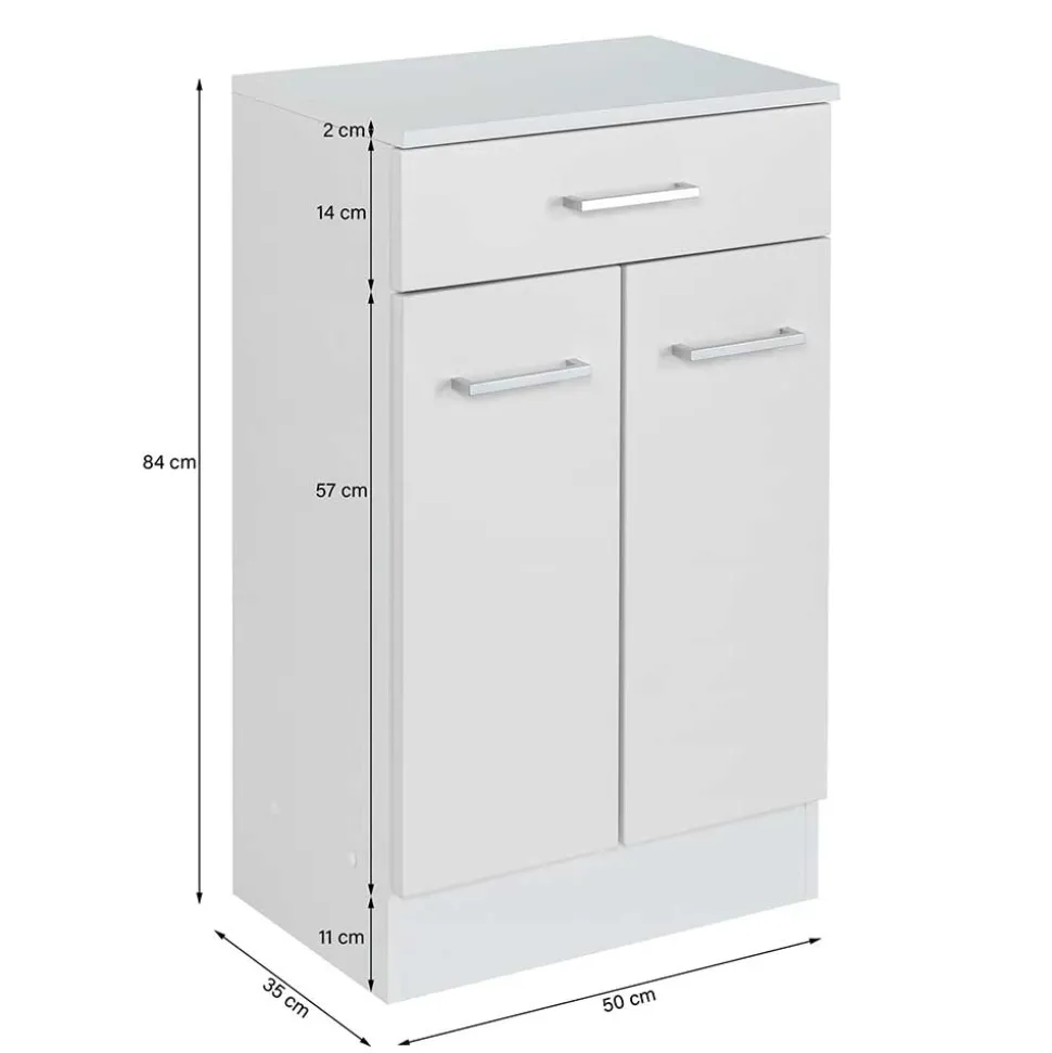 50x84x35 Bad Vertiko in Hellgrau - Girios