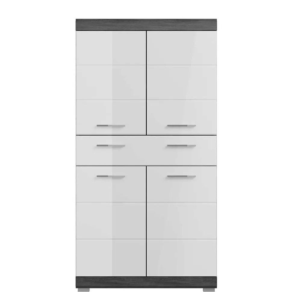 74x141x31 Badezimmer Highboard mit 4 Türen & Schublade - Nancys