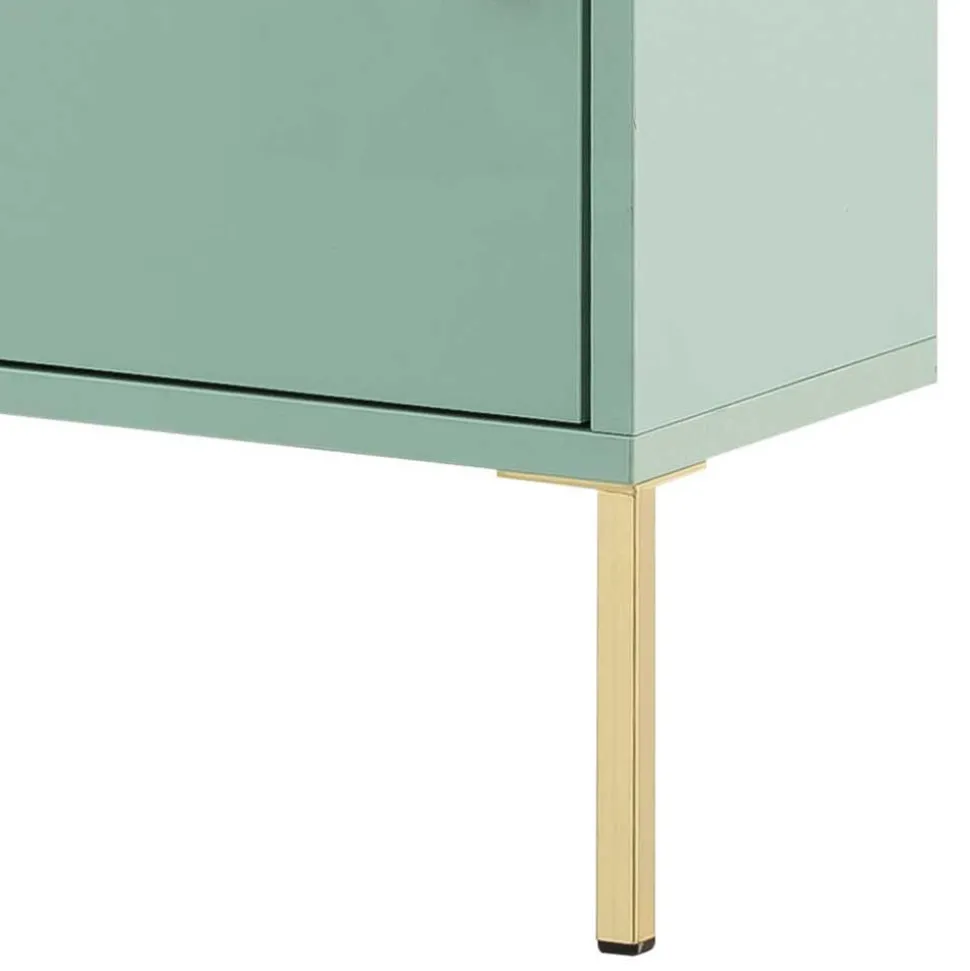 31x131x22 Badschrank in Mintgrün & Gold - Aparcian