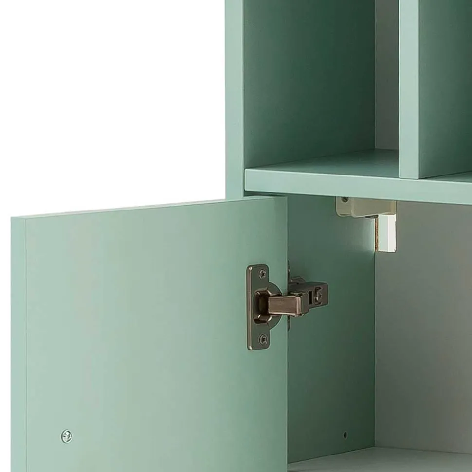 31x131x22 Badschrank in Mintgrün & Gold - Aparcian