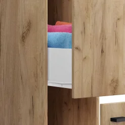 25x183x50 Badschrank mit Regal & zwei Schubladen - Member