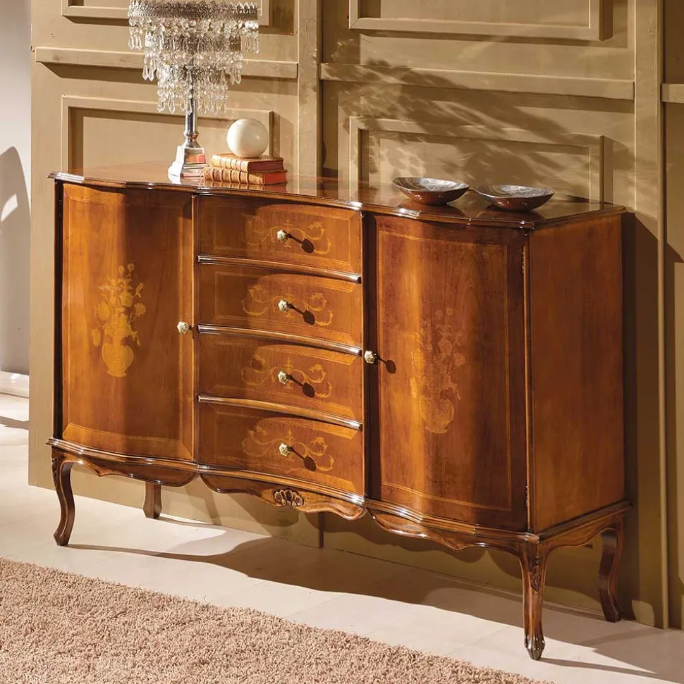 133x90x42 Barock Sideboard in Nussbaumfarben - Motiz