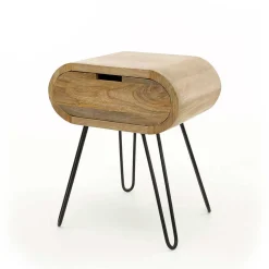 50x60x35 Beistelltisch aus Holz ovale Form - Buleta