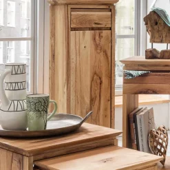 30x90x30 Blumensäule Schrank aus Wildeiche massiv - Dancona