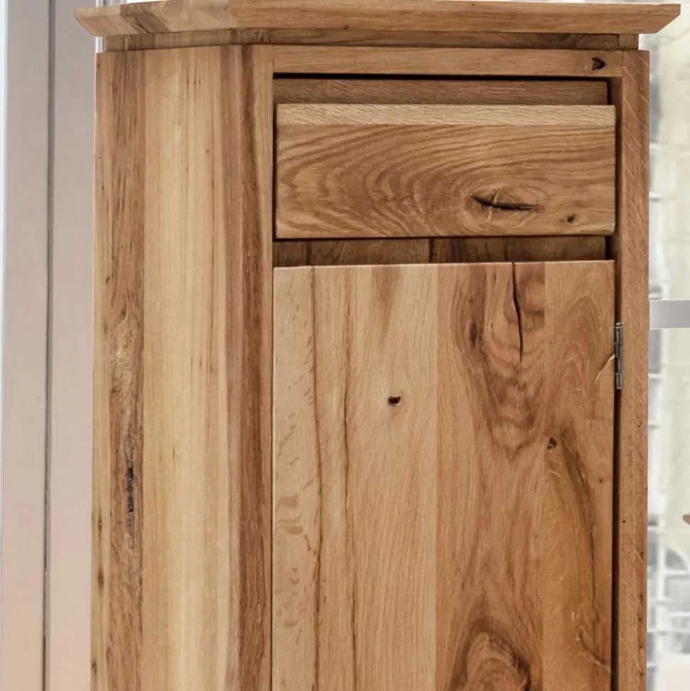 30x90x30 Blumensäule Schrank aus Wildeiche massiv - Dancona