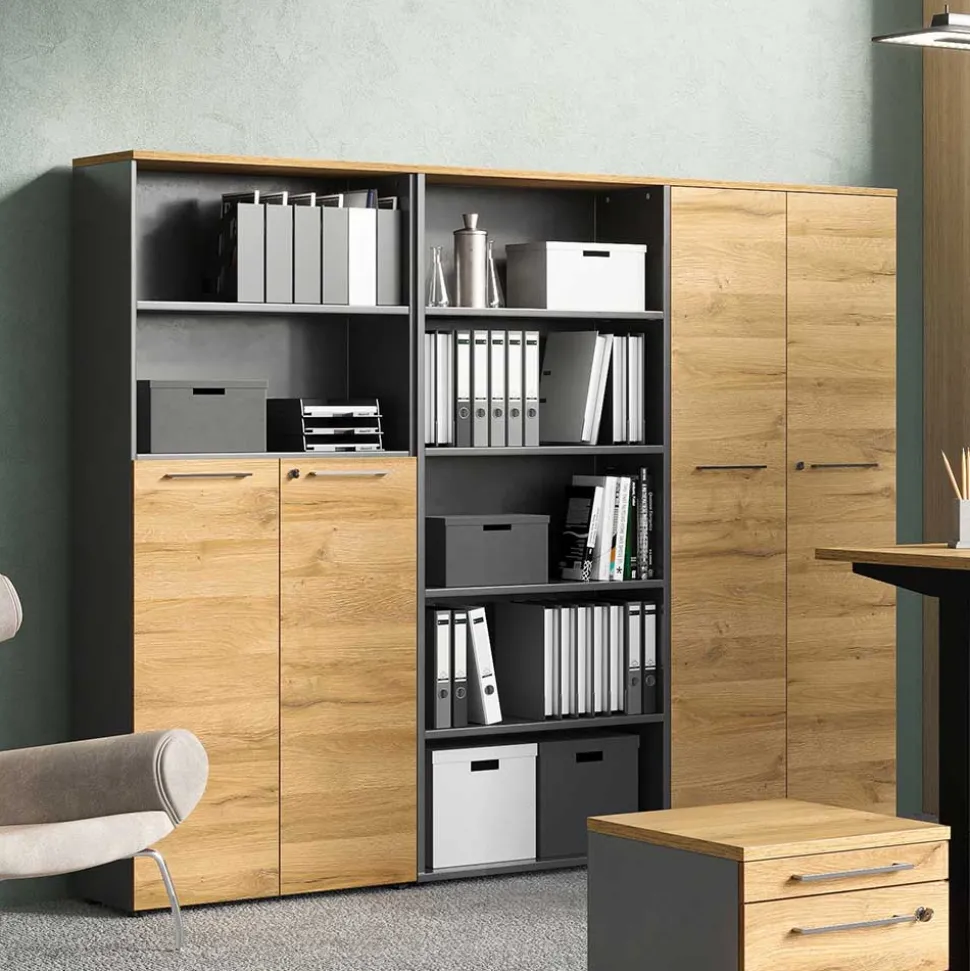 80x197x40 Büro Aktenschrank mit 2 Fächern - Ovgunia