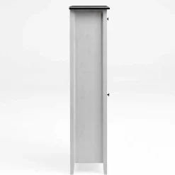 55x149x35 cm Badezimmer Vitrine in Weiß & Grau - Mirandesca