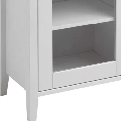 55x149x35 cm Badezimmer Vitrine in Weiß & Grau - Mirandesca