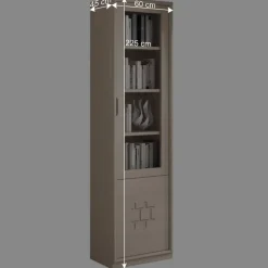 60x225x45 cm Bücher Vitrine in Esche Hell - Odillava