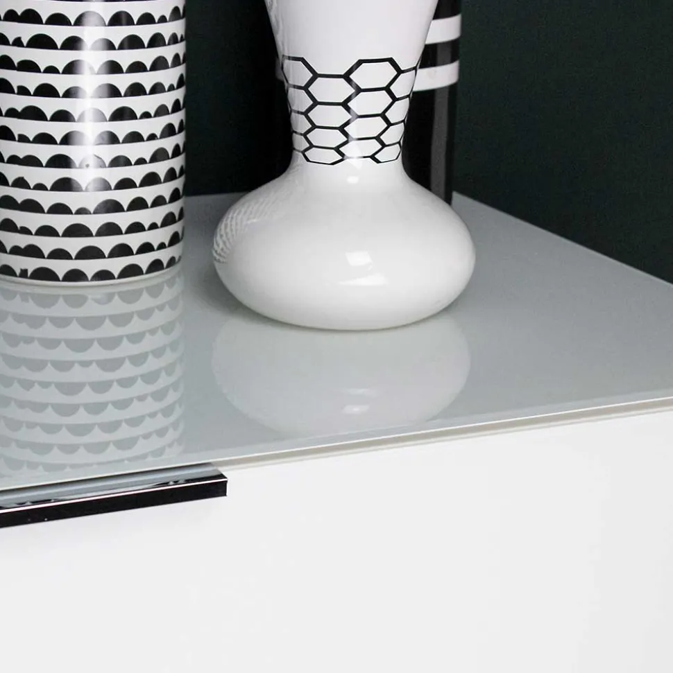 184x101x42 cm Design Sideboard mit Glas Beschichtung - Daven