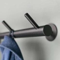 55x8x13 cm Garderobe aus Stahl in Schwarz - Yanathon