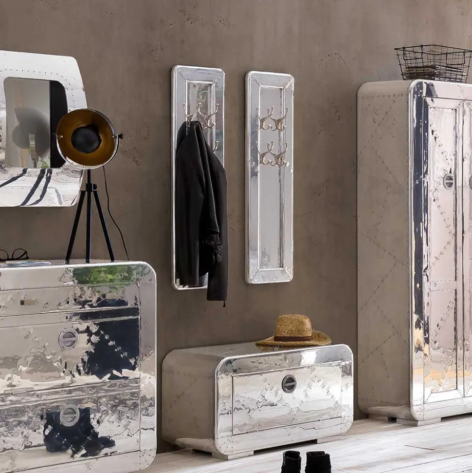 35x110x8 cm Garderobenpaneel in Silber - Pilot