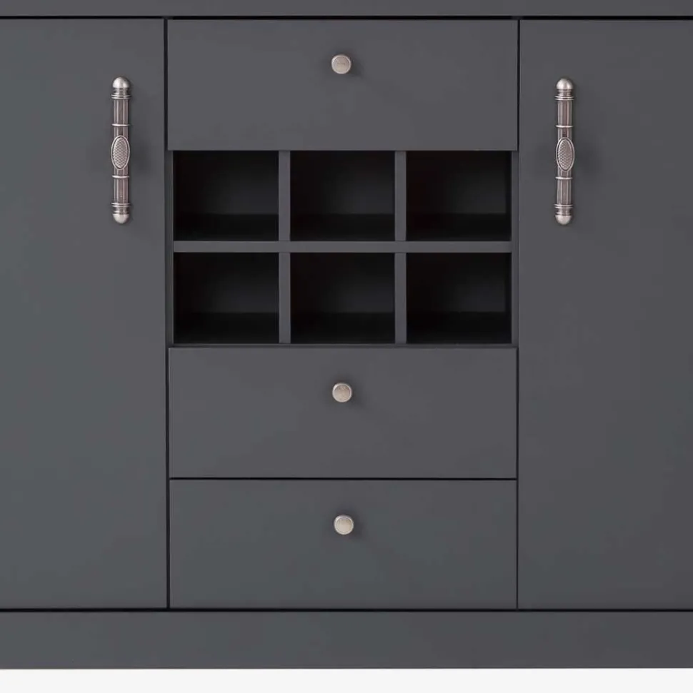 104x169x45 cm Hohe Kommode mit Flaschenfächern - Lionel