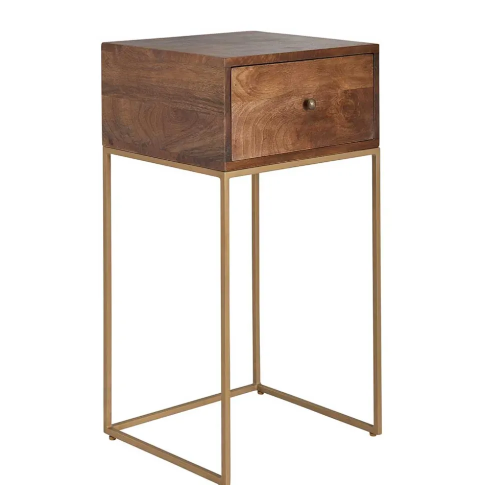 40x76x35 cm Hohe Nachtkommode mit einer Schublade - Kanados