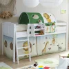 96x118x206 cm Kinder Hochbett aus weißer Kiefer - Moto