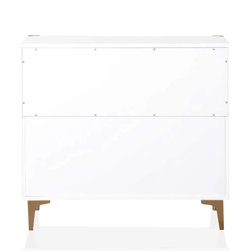 91x81x46 cm Kommode in Weiß und Messing - Onan