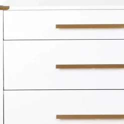 91x81x46 cm Kommode in Weiß und Messing - Onan