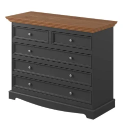 112x88x45 cm Landhaus Kommode in Grau & Eiche - Witenga