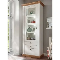 82x204x44 cm Landhaus Vitrine mit Glastür - Diatara