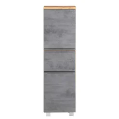 130x40x35 cm Midi Badschrank in Beton & Wildeiche - Mia