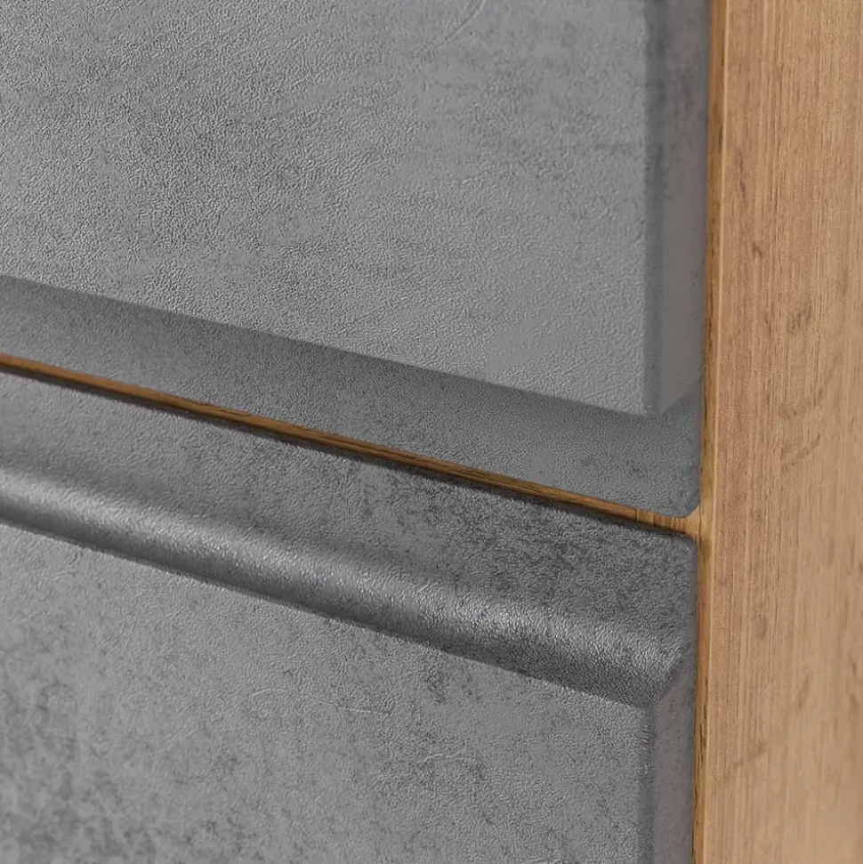 130x40x35 cm Midi Badschrank in Beton & Wildeiche - Mia