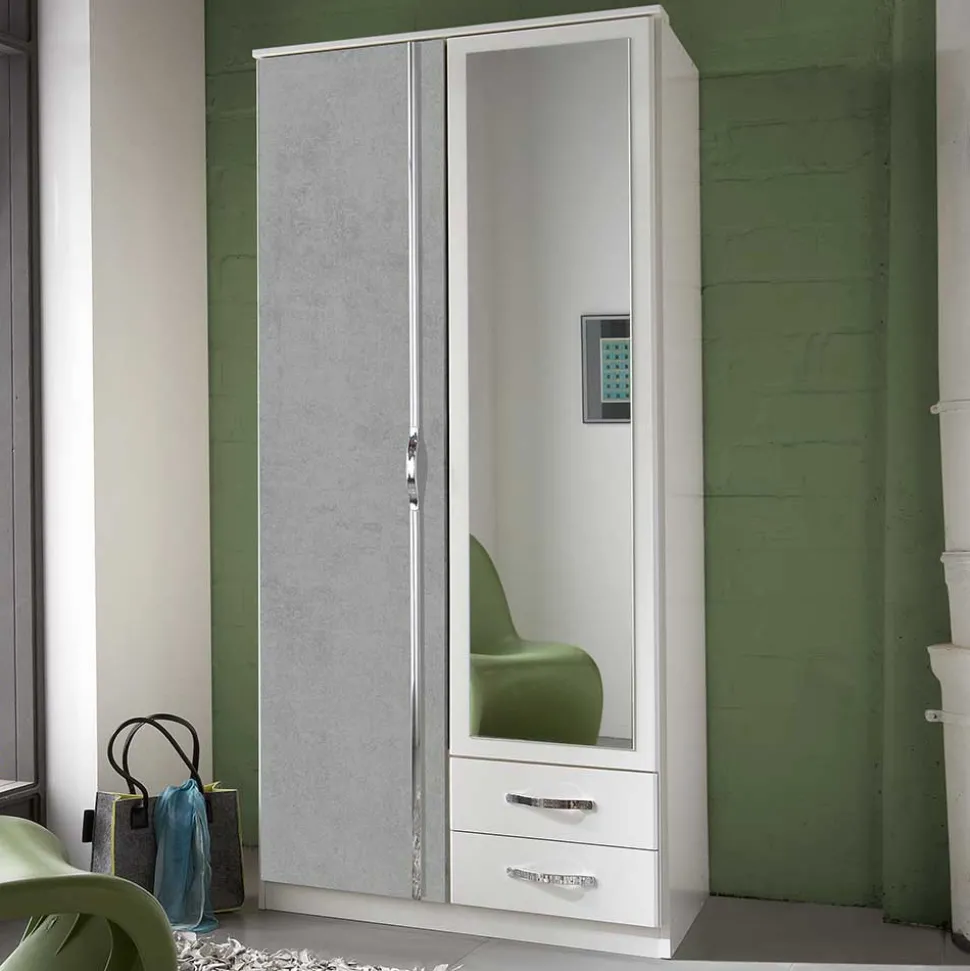 91x199x58 cm Schlafzimmerschrank in Weiß - Hotti