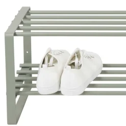 70x29x27 cm Schuhregal aus Stahl in Graugrün - Mion