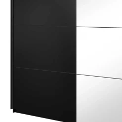 200x210x61 cm Schwarzer Kleiderschrank mit Schiebetüren - Dinamaro