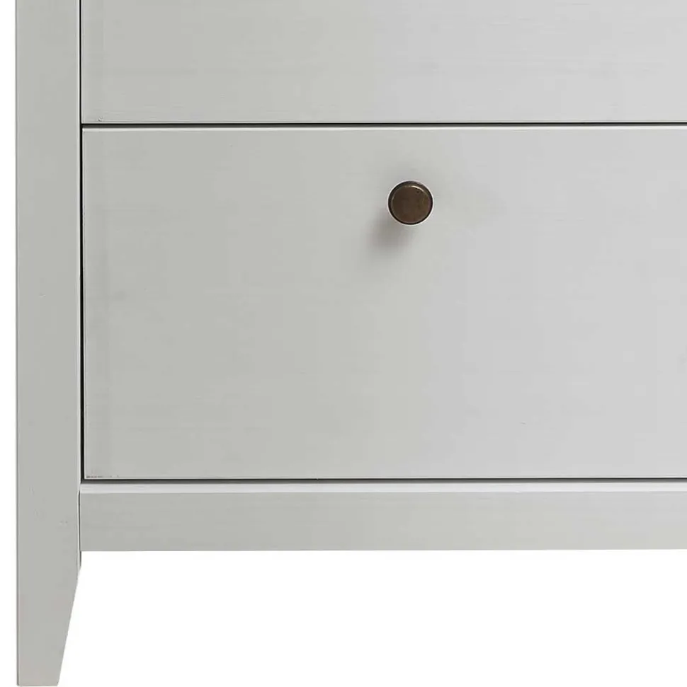 58x200x40 cm Skandi Vitrine in Weiß lackiert - Astinion