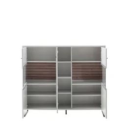 159x136x37 cm 3-türige Kommode mit Glaseinsätzen - Varzino