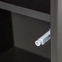 44x188x35 cm 1-türiger Schrank in Schwarz lackiert - Riley