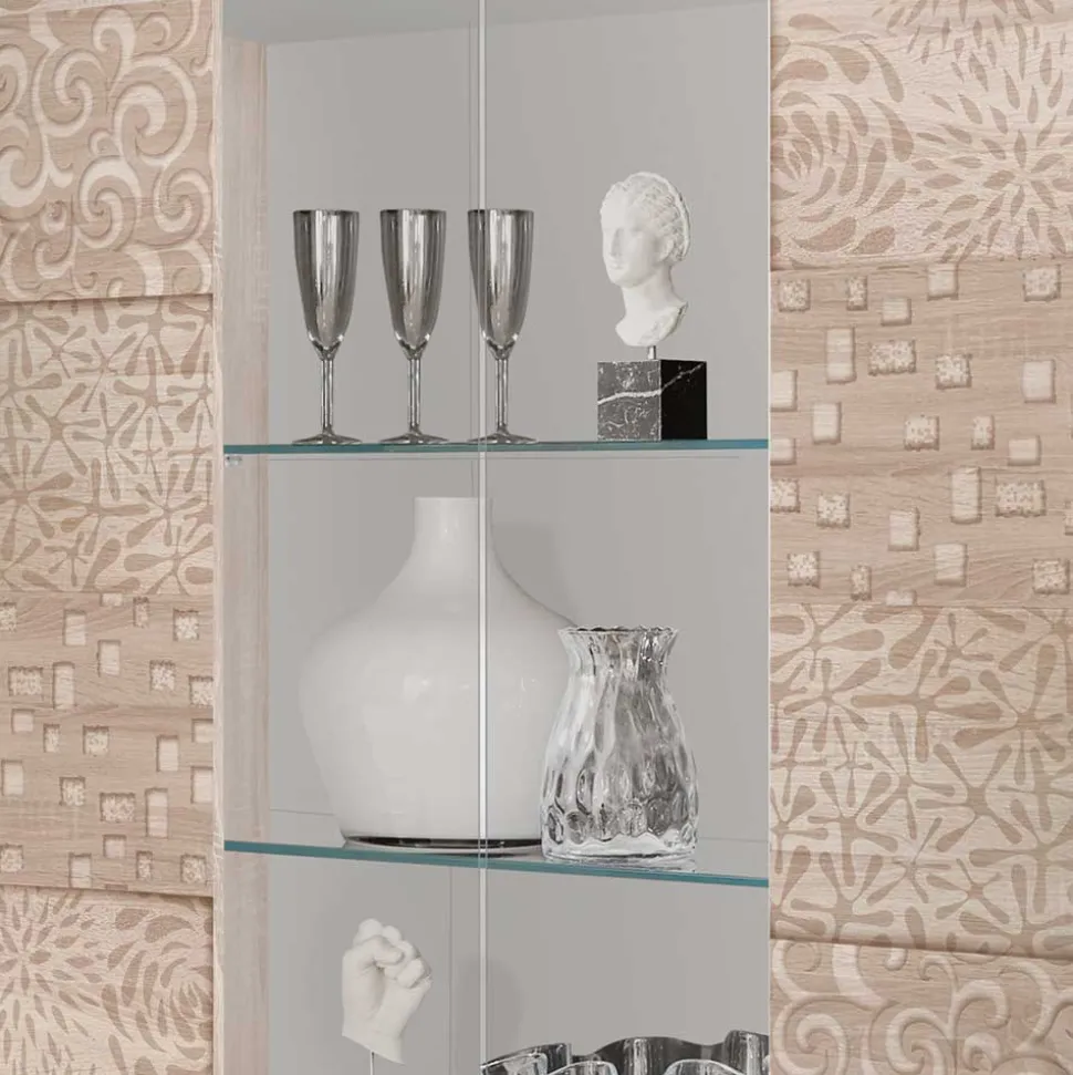 121x166x42 cm Vitrine mit Muster Print Front - Bielvas