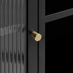 90x190x40 cm Vitrinenschrank aus schwarzem Metall - Gulliver