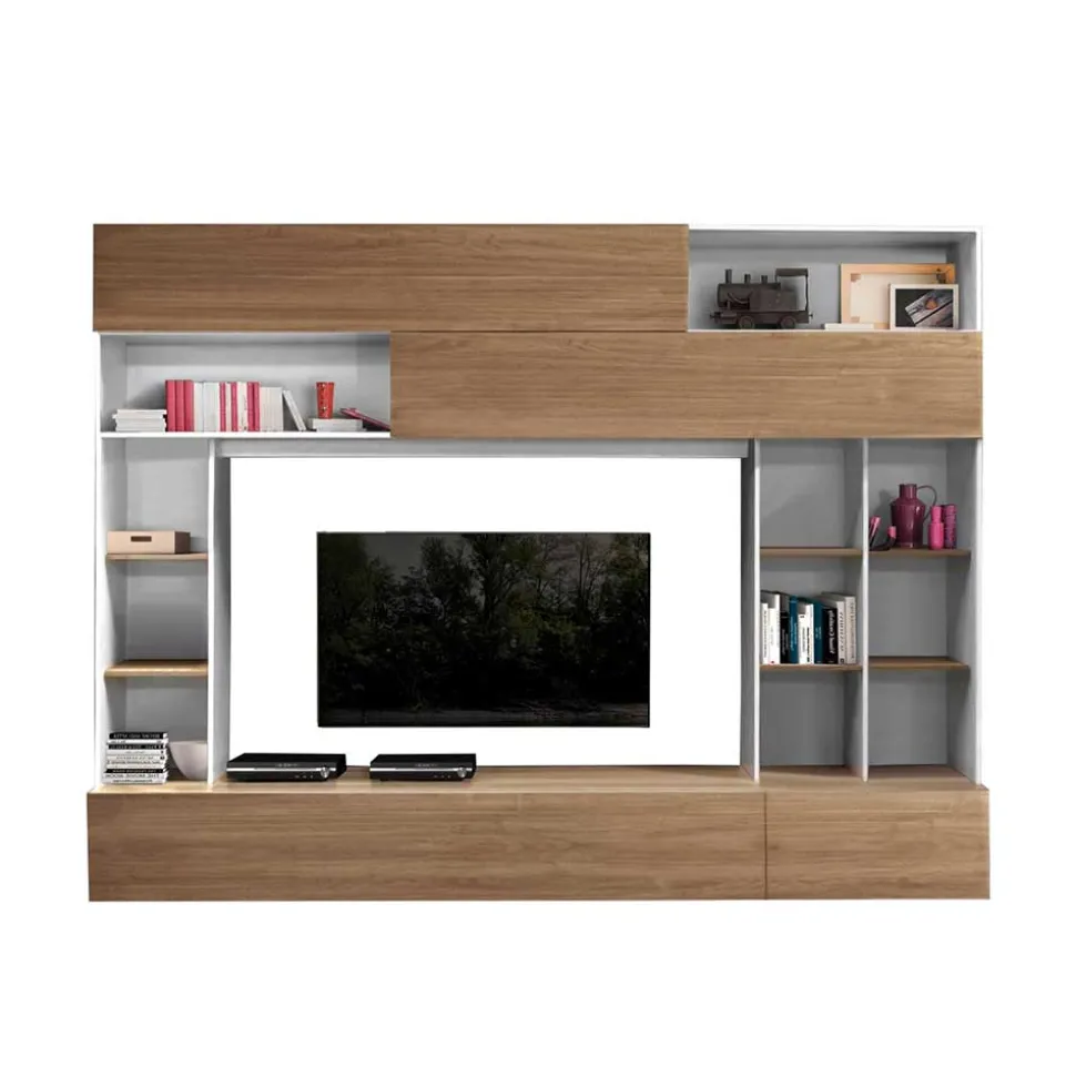 277x209x40 cm Wohnzimmerwand zweifarbig - Ceroc