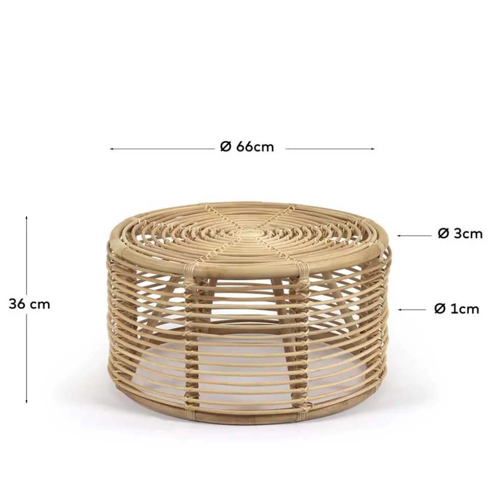 66x36x66 Couchtisch aus Rattan Geflecht - Phildel
