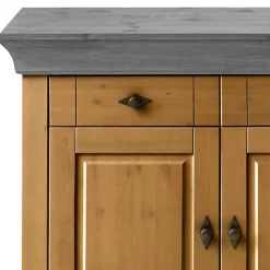 108x85x45 Country Kommode in Kiefer Lauge & Grau - Eshelas
