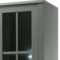 50x197x43 Country Vitrine in Dunkelgrün - Niestov