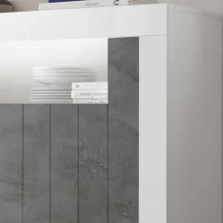 110x144x43 Design Highboard in Weiß Glanz - Voskala