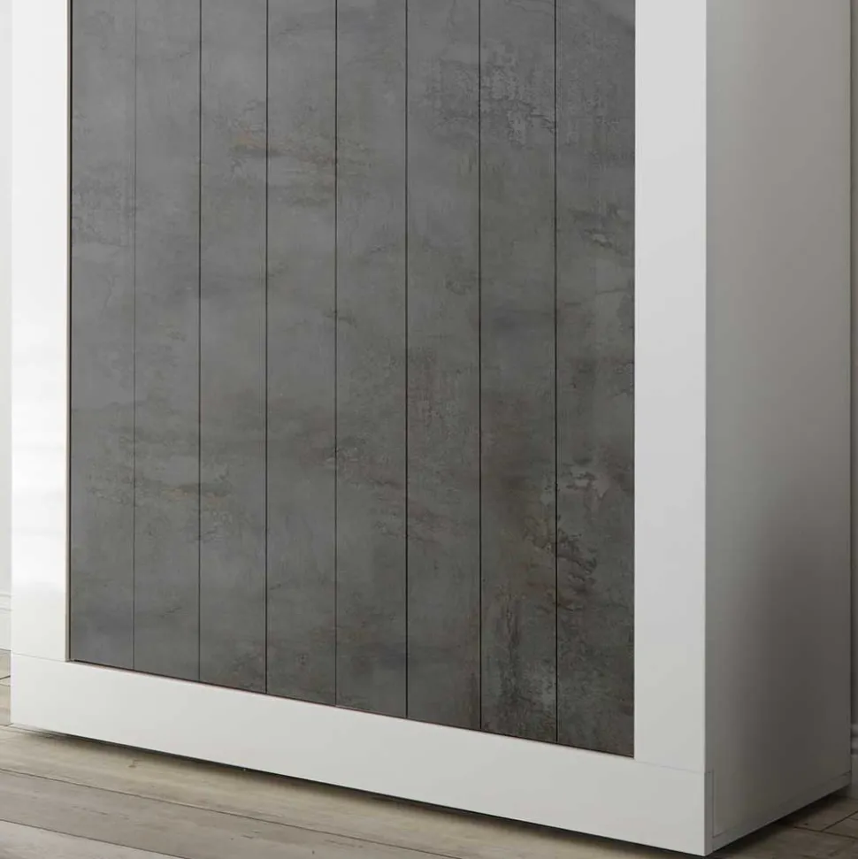 110x144x43 Design Highboard in Weiß Glanz - Voskala