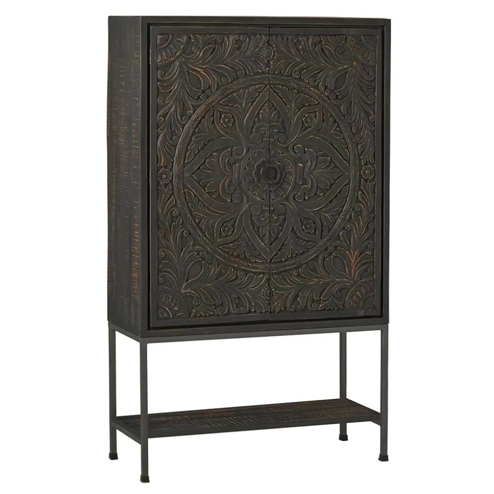 110x190x45 Design Schrank mit Schnitzereien - Jenn