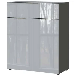 83x102x42 Design Vertiko mit Glas Front - Ruudy