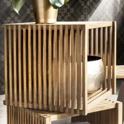 40x40x40 Design Würfelregal aus Teak massiv - Ariean