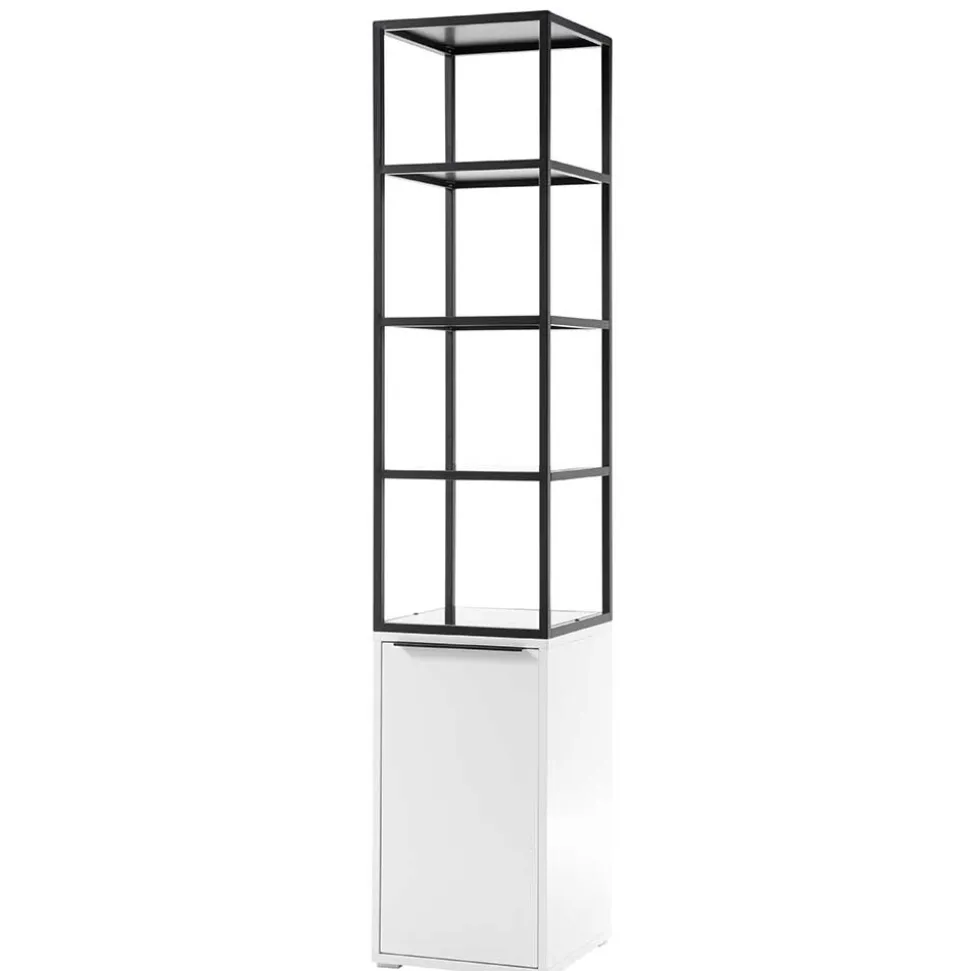 40x197x40 Designer Regal in Weiß & Schwarz - Enkraja