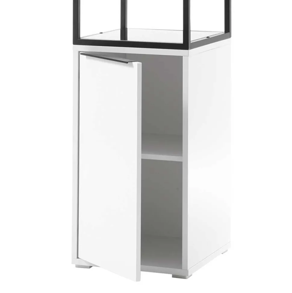 40x197x40 Designer Regal in Weiß & Schwarz - Enkraja