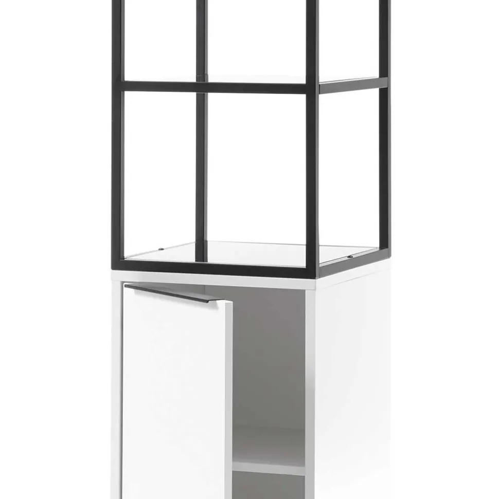 40x197x40 Designer Regal in Weiß & Schwarz - Enkraja