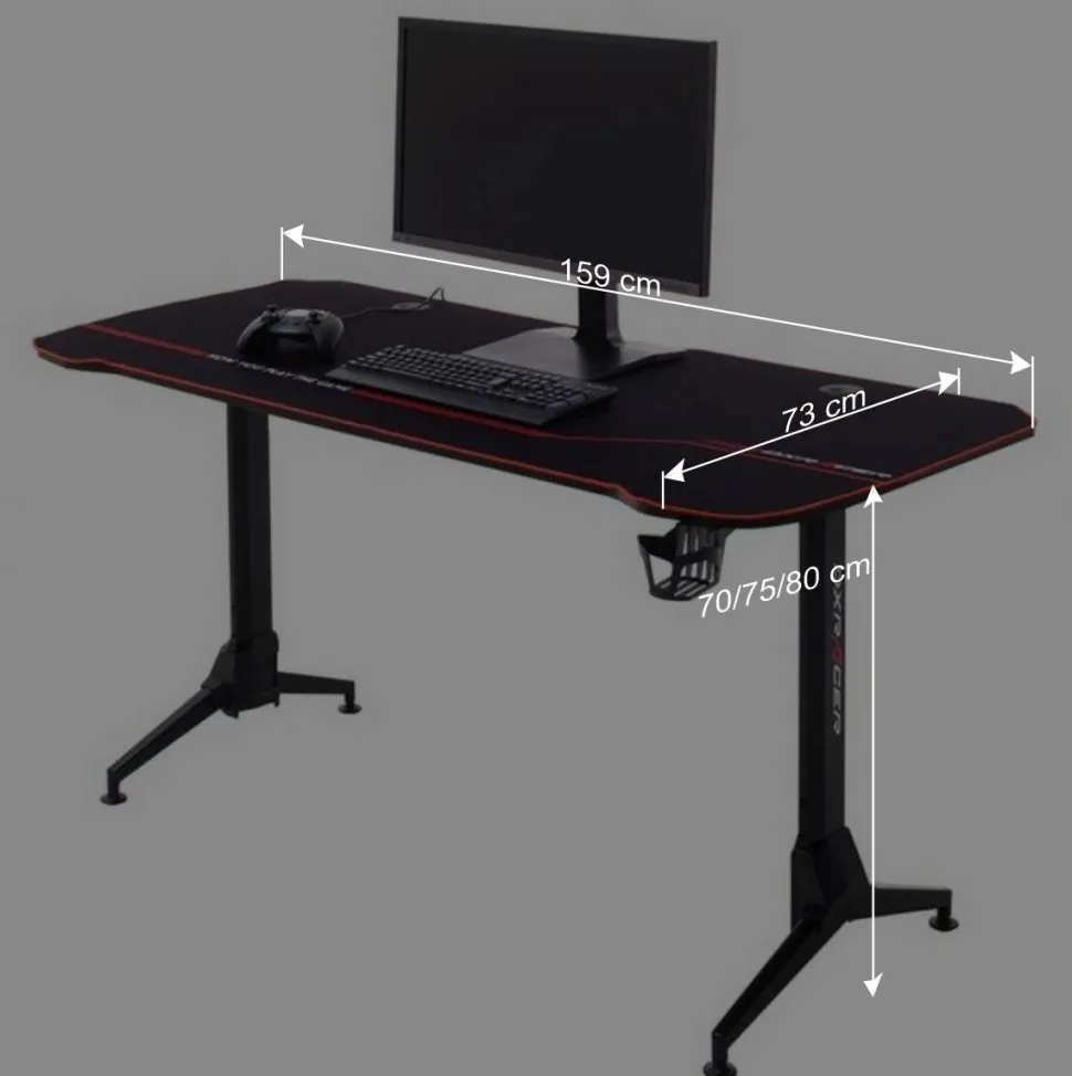 159x70x73 Designer Schreibtisch höhenverstellbar - Weyna