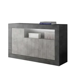 138x86x43 Design-Kommode in Grau zweifarbig - Casmas